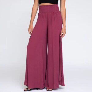 NWOT Rewash Smocked Front Wrap Wide Leg Pant